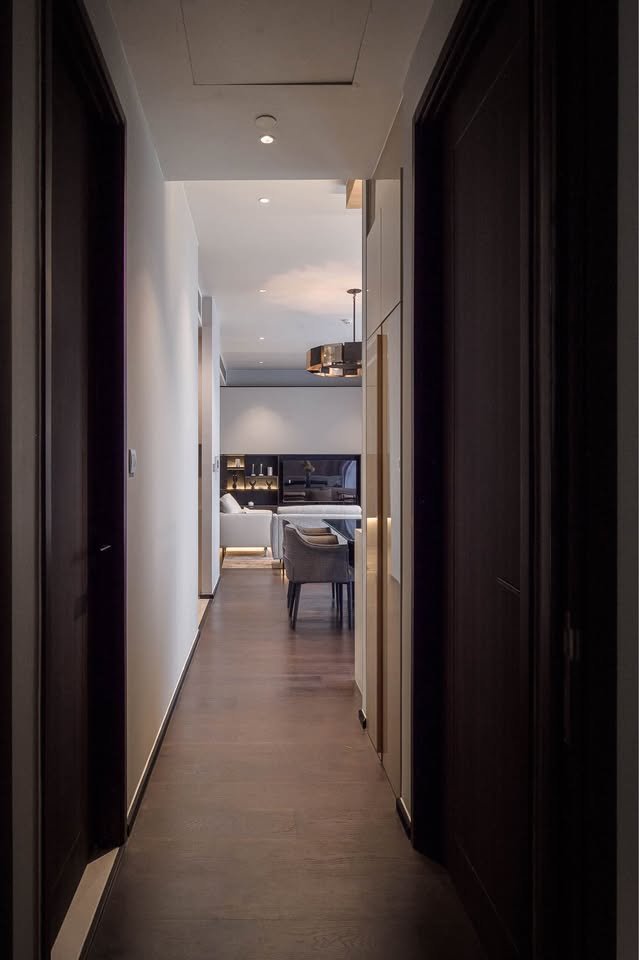 Stylish living room of luxury 2-bedroom condo at LAVIQ Sukhumvit 57 with European furniture and large windows near BTS Thong Lor