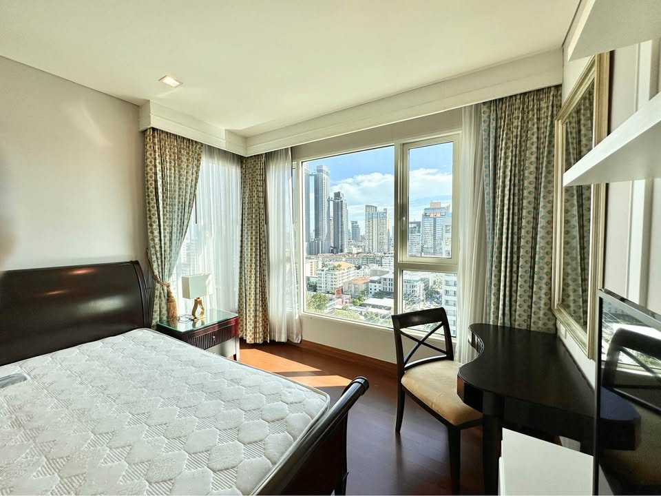 Stylish living room of 2-bedroom condo for rent at IVY Thonglor Bangkok with city view and modern furniture