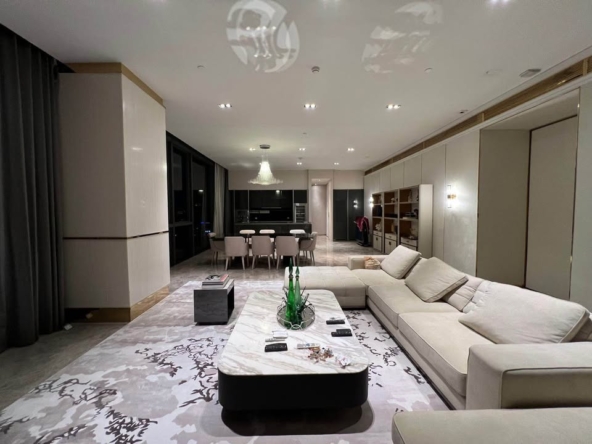 Luxury 3-bed 4-bath 297 sqm condo at MARQUE Sukhumvit with private pool, maid's room, and 4 parking spaces for rent at 700,000 THB monthly near Phrom Phong BTS.