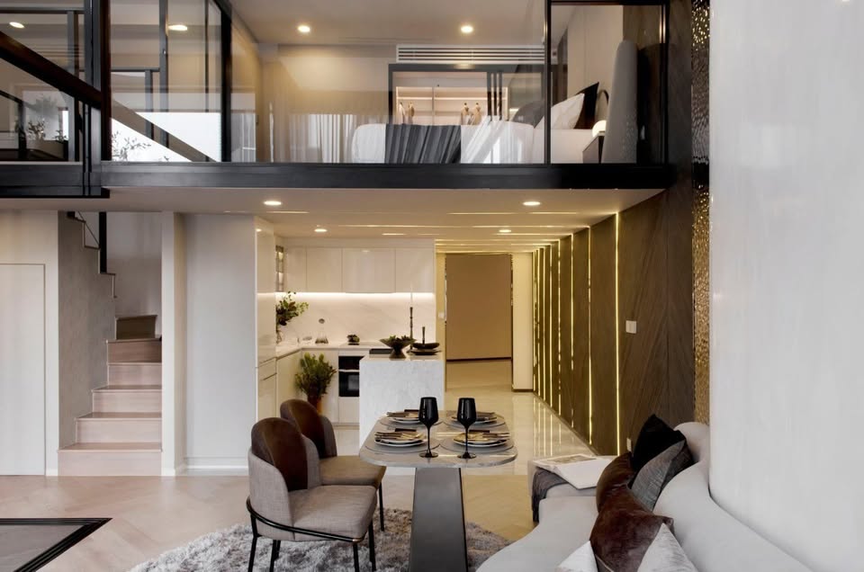 3-Bedrooms 2-Bathrooms 78 sqm Duplex at Origin Courtyard Thonglor for Sale 32M THB. High-floor units, garden views, branded residence, prime Thonglor location.