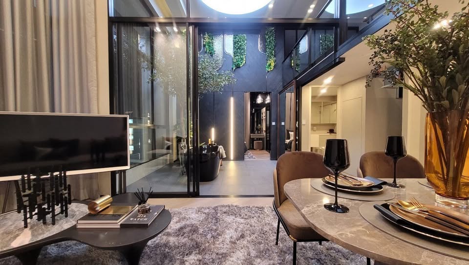 3-Bedrooms 2-Bathrooms 78 sqm Duplex at Origin Courtyard Thonglor for Sale 32M THB. High-floor units, garden views, branded residence, prime Thonglor location.