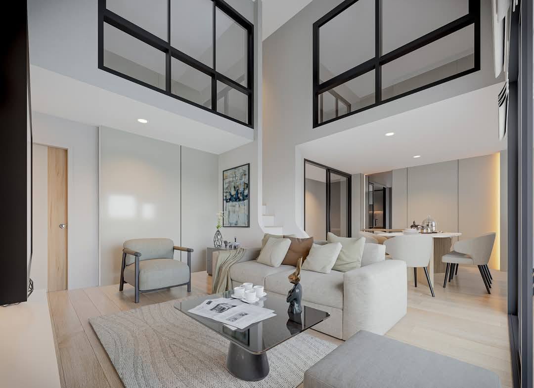 Spacious 3-bed, 2-bath condo at One9Five Asoke-Rama 9 for rent. Fully furnished, 110 sqm, luxury facilities, near MRT Rama 9. Rent: 100,000 THB/month.