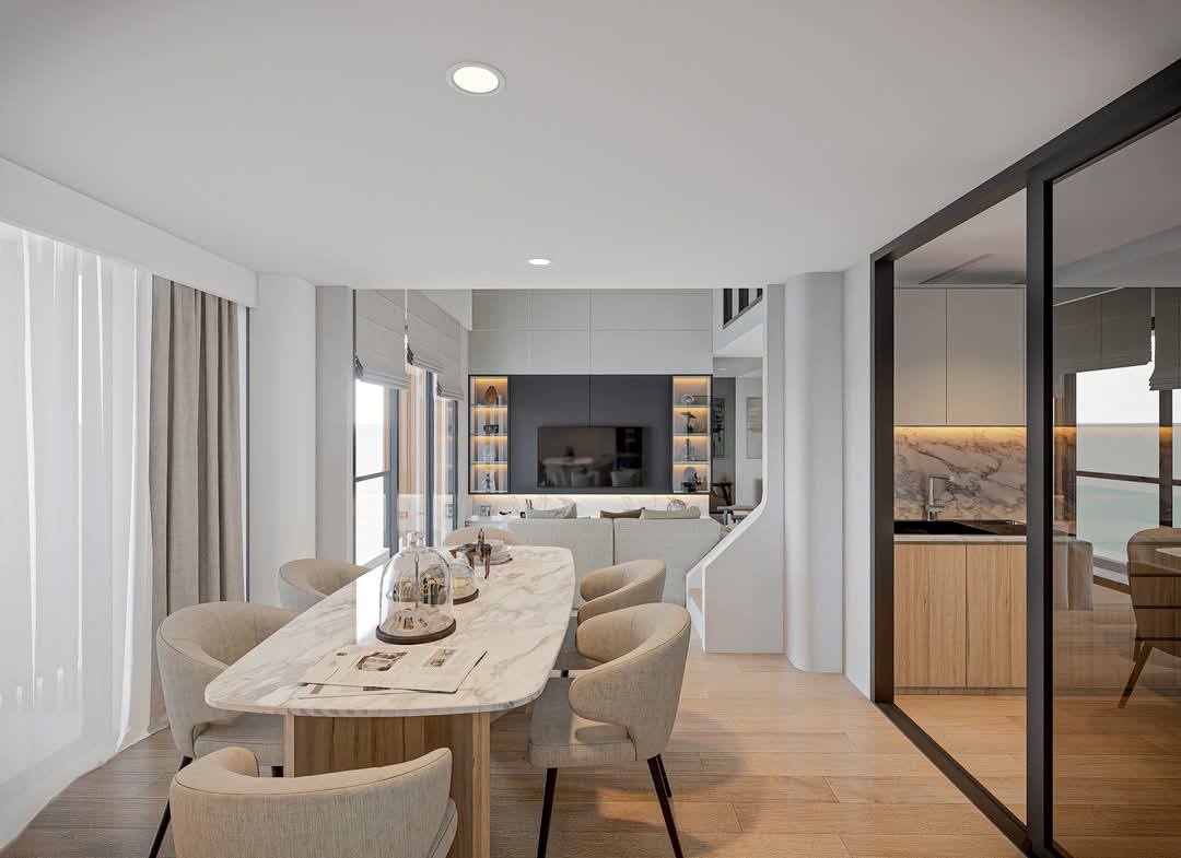 Spacious 3-bed, 2-bath condo at One9Five Asoke-Rama 9 for rent. Fully furnished, 110 sqm, luxury facilities, near MRT Rama 9. Rent: 100,000 THB/month.