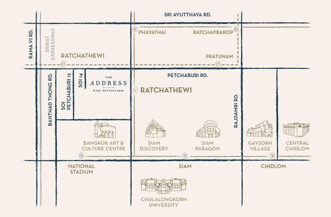 2-Bedroom, 2-Bathroom Condo for Rent at The Address Siam Ratchathewi, 71 Sqm, 70,000 THB/Month, Near BTS Ratchathewi