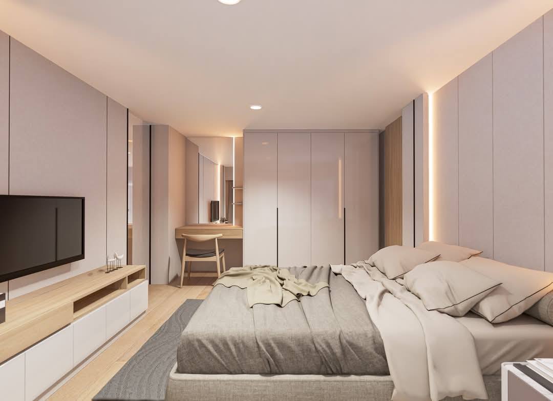 Spacious 3-bed, 2-bath condo at One9Five Asoke-Rama 9 for rent. Fully furnished, 110 sqm, luxury facilities, near MRT Rama 9. Rent: 100,000 THB/month.