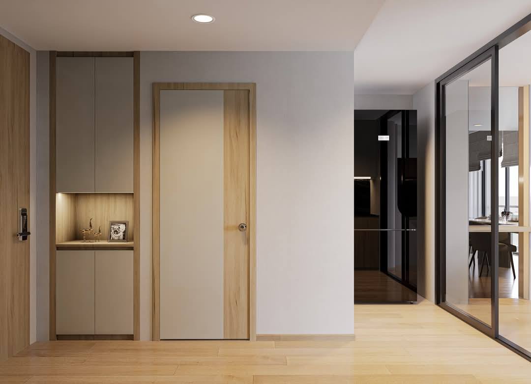 Spacious 3-bed, 2-bath condo at One9Five Asoke-Rama 9 for rent. Fully furnished, 110 sqm, luxury facilities, near MRT Rama 9. Rent: 100,000 THB/month.