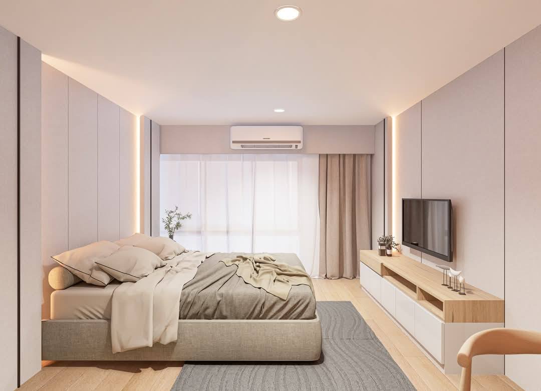 Spacious 3-bed, 2-bath condo at One9Five Asoke-Rama 9 for rent. Fully furnished, 110 sqm, luxury facilities, near MRT Rama 9. Rent: 100,000 THB/month.