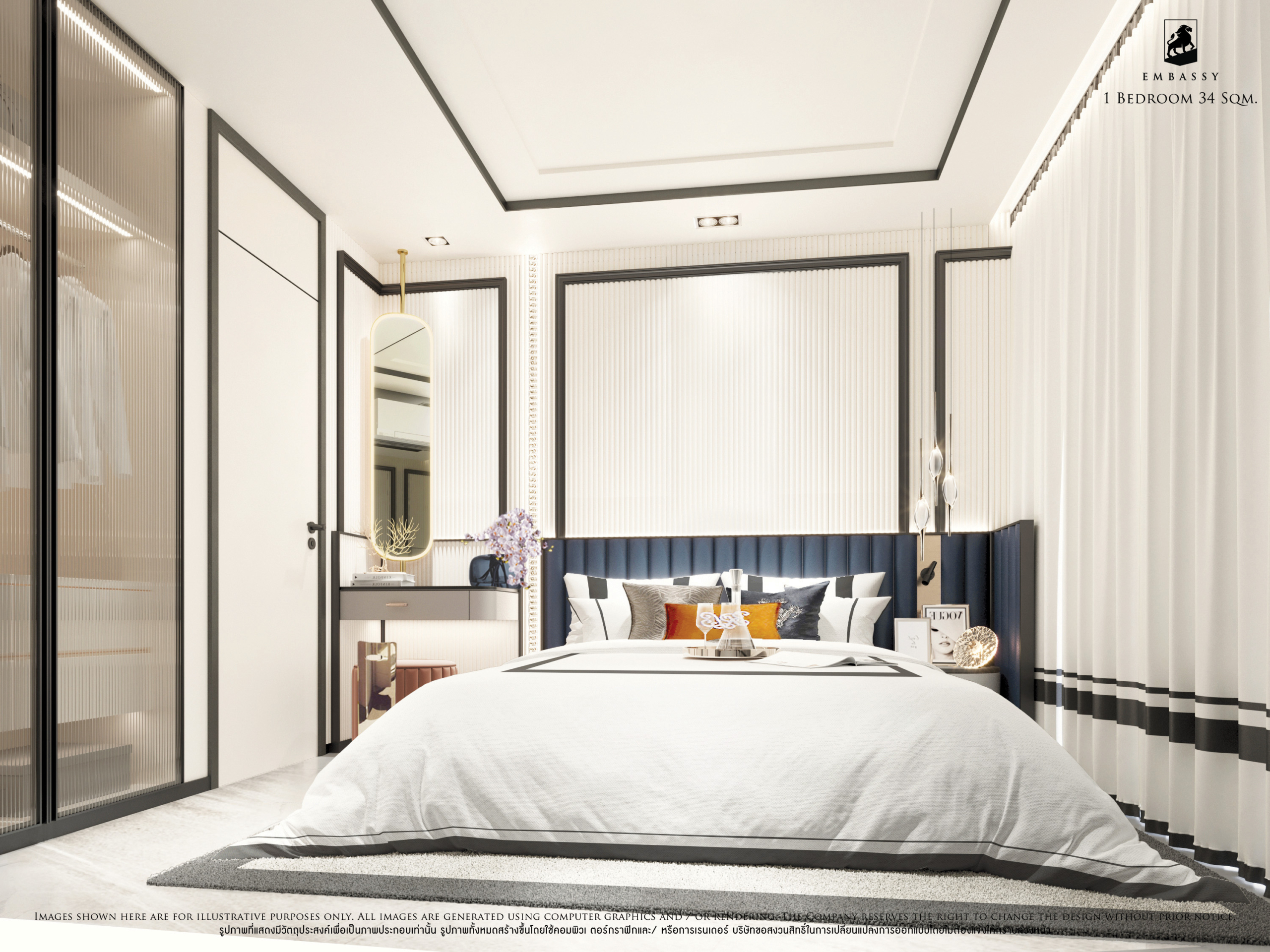 Luxury 1-bedroom condo at Embassy Pattaya for sale 4.99M THB. Prime Jomtien location, near the beach, rooftop jacuzzi, pools, spa, gym. Secure your unit today!