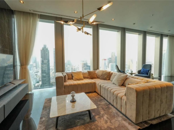 Luxury 2-bedroom, 124 sqm condo at The Ritz-Carlton Residences at MahaNakhon for rent at 300,000 THB/month. Premium facilities, BTS Chong Nonsi nearby.