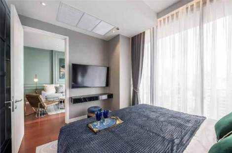 Luxury 2-bed, 2-bath 82 sqm condo at Khun by Yoo, Thonglor. Fully furnished, east-facing, with top-tier amenities. For rent at 120,000 THB/month.