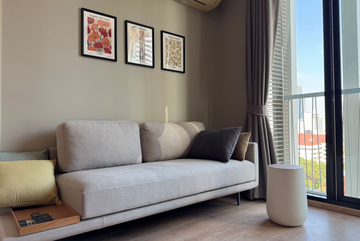 Spacious 2-Bedroom, 2-Bathroom condo for rent at Noble Recole, 62 sqm, fully furnished, with stunning views. Rent at THB 62,000/month. Contact for a viewing today!