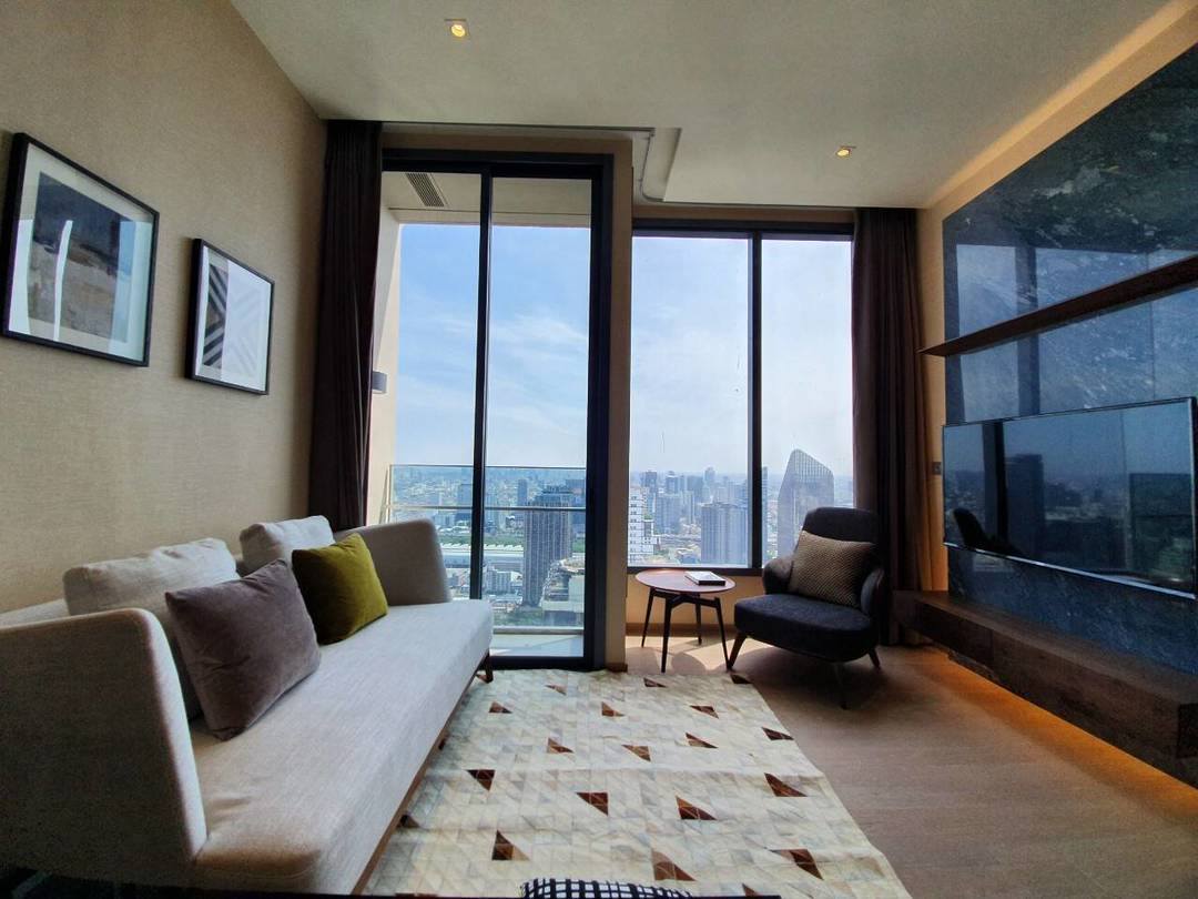 Luxury 1-Bedroom condo at The ESSE Asoke, 44.5 sqm, fully furnished, available for rent at 50K/month. Prime location, close to BTS, MRT, and Terminal 21.