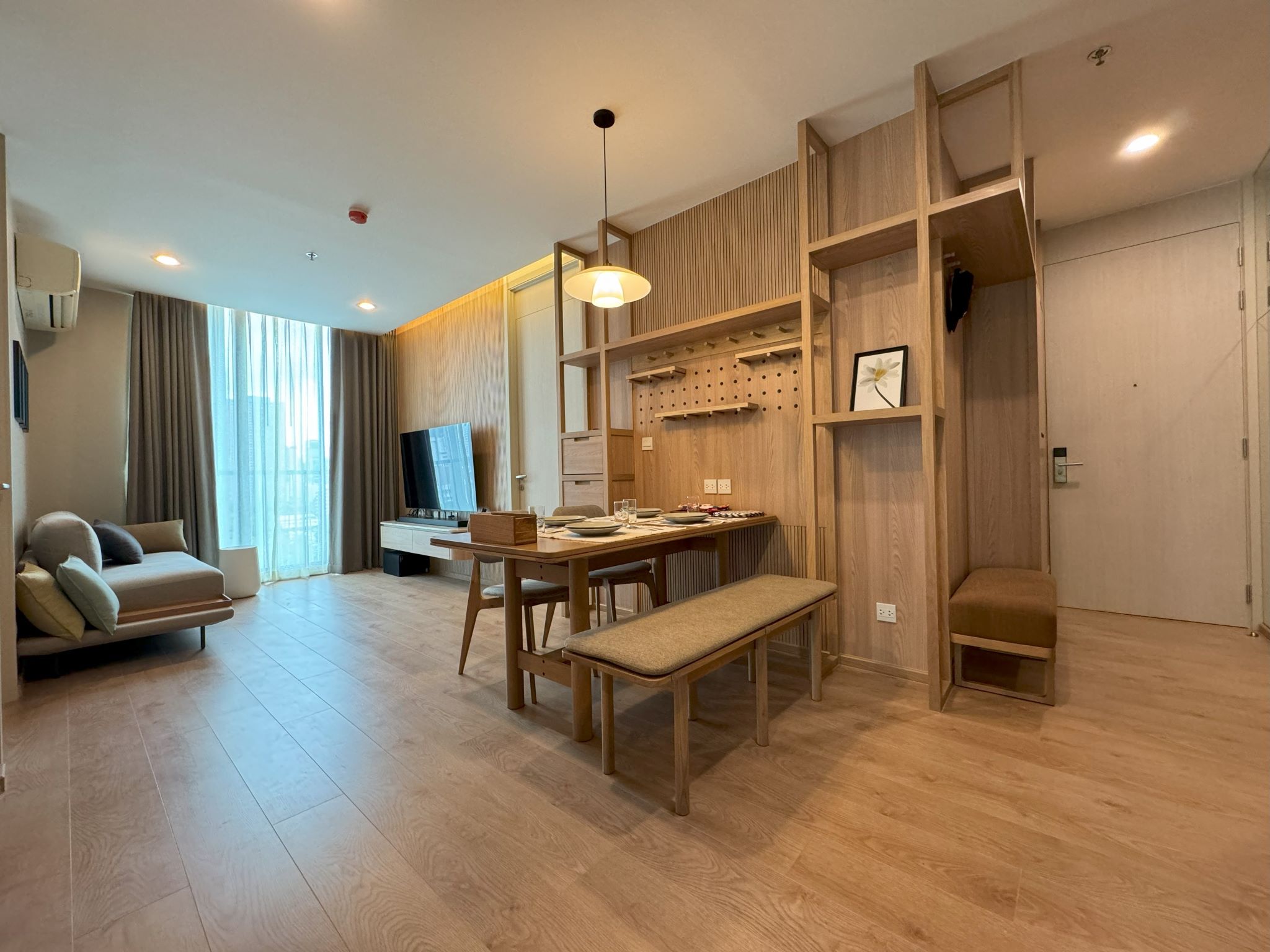 Spacious 2-Bedroom, 2-Bathroom condo for rent at Noble Recole, 62 sqm, fully furnished, with stunning views. Rent at THB 62,000/month. Contact for a viewing today!