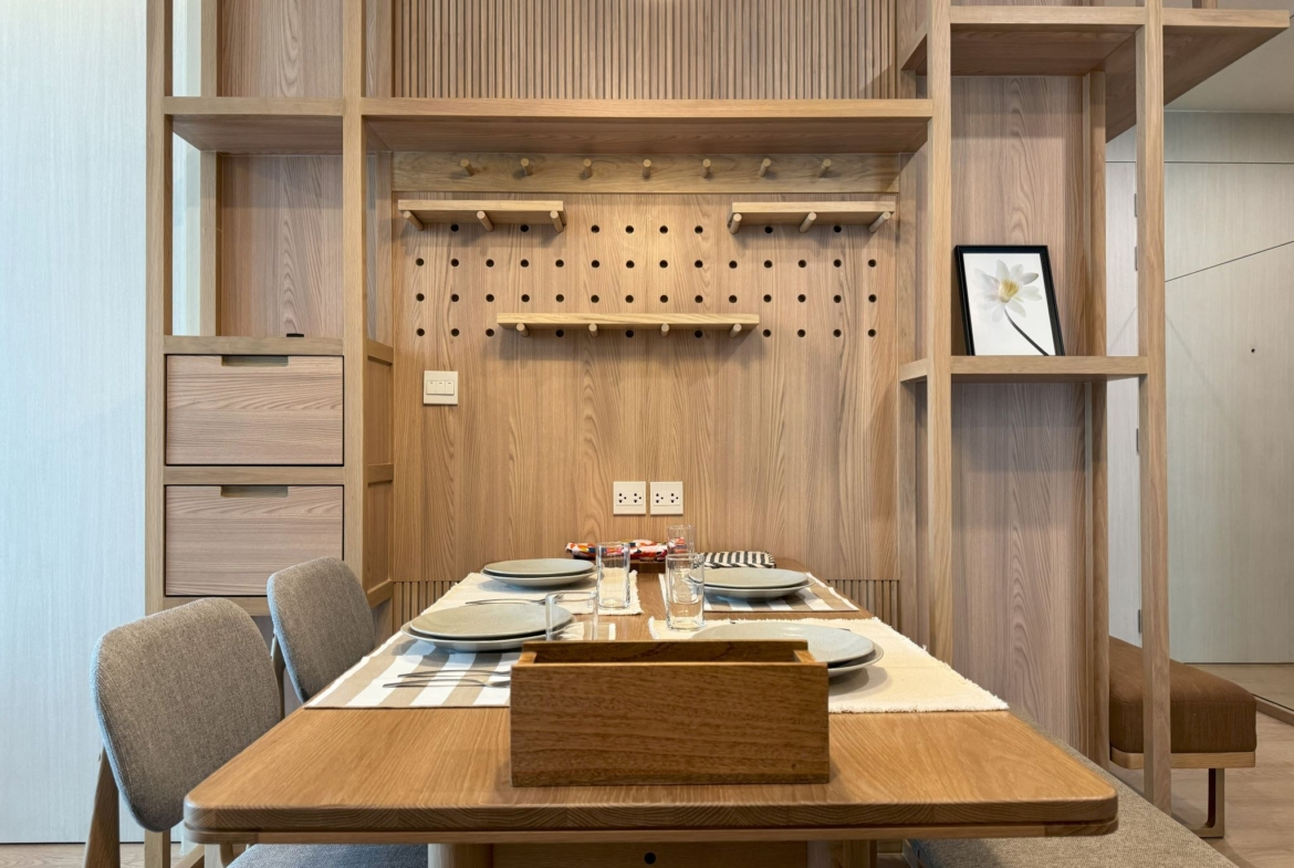 Spacious 2-Bedroom, 2-Bathroom condo for rent at Noble Recole, 62 sqm, fully furnished, with stunning views. Rent at THB 62,000/month. Contact for a viewing today!