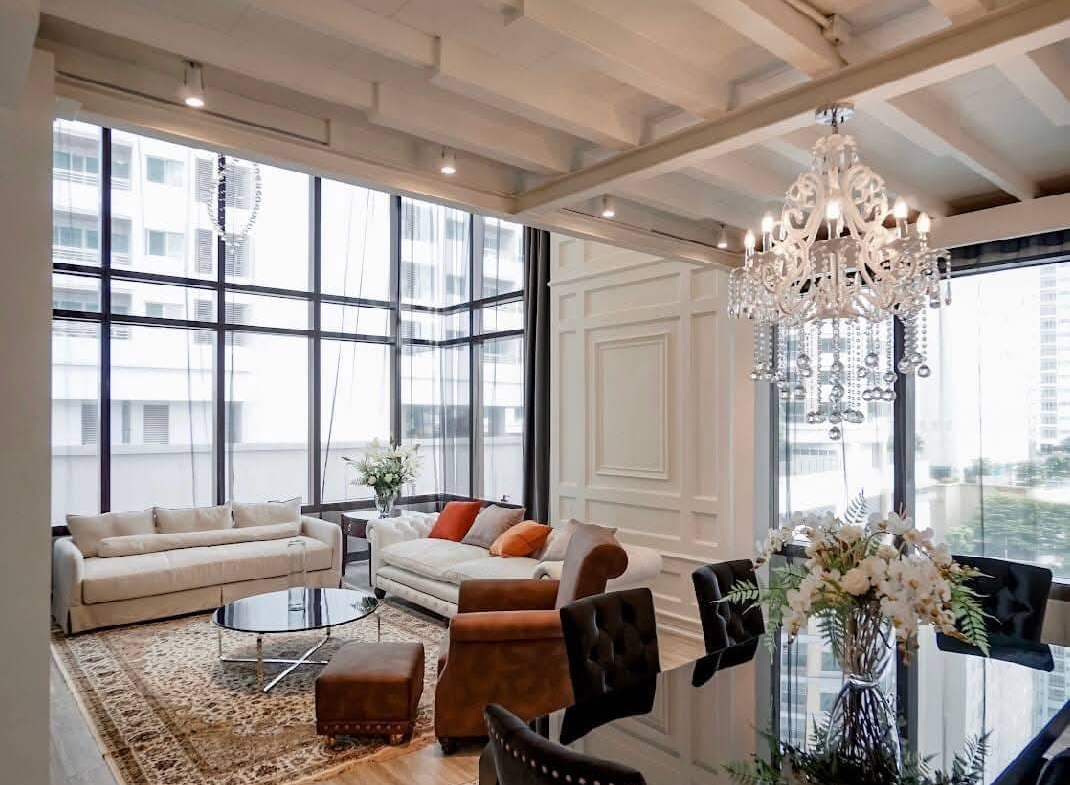 Stunning 3-bedroom, 3-bathroom duplex condo at The Emporio Place, 169 sqm, for rent at 120,000 THB/month. Contact us for more details or to schedule a viewing!