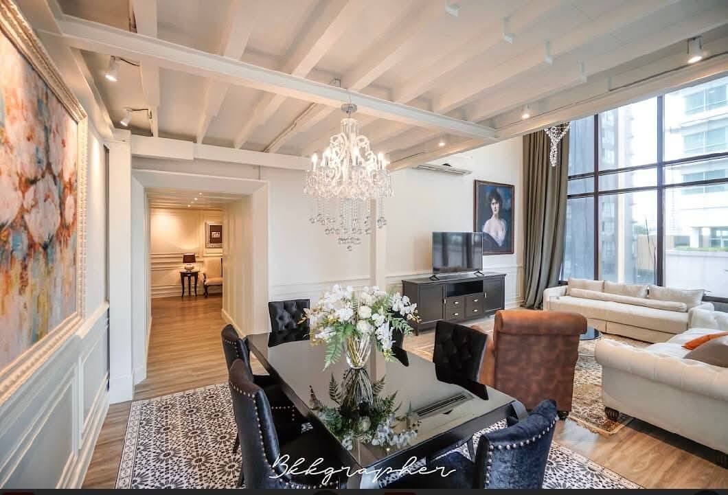 Stunning 3-bedroom, 3-bathroom duplex condo at The Emporio Place, 169 sqm, for rent at 120,000 THB/month. Contact us for more details or to schedule a viewing!