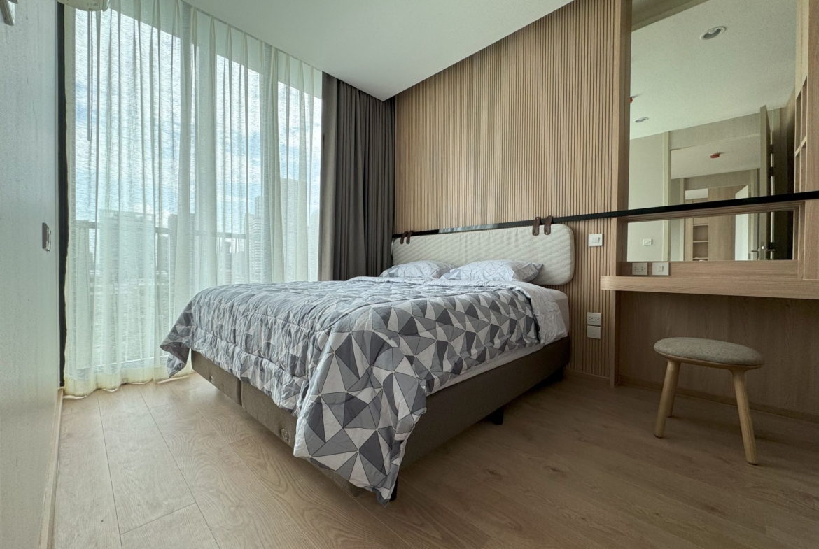 Spacious 2-Bedroom, 2-Bathroom condo for rent at Noble Recole, 62 sqm, fully furnished, with stunning views. Rent at THB 62,000/month. Contact for a viewing today!