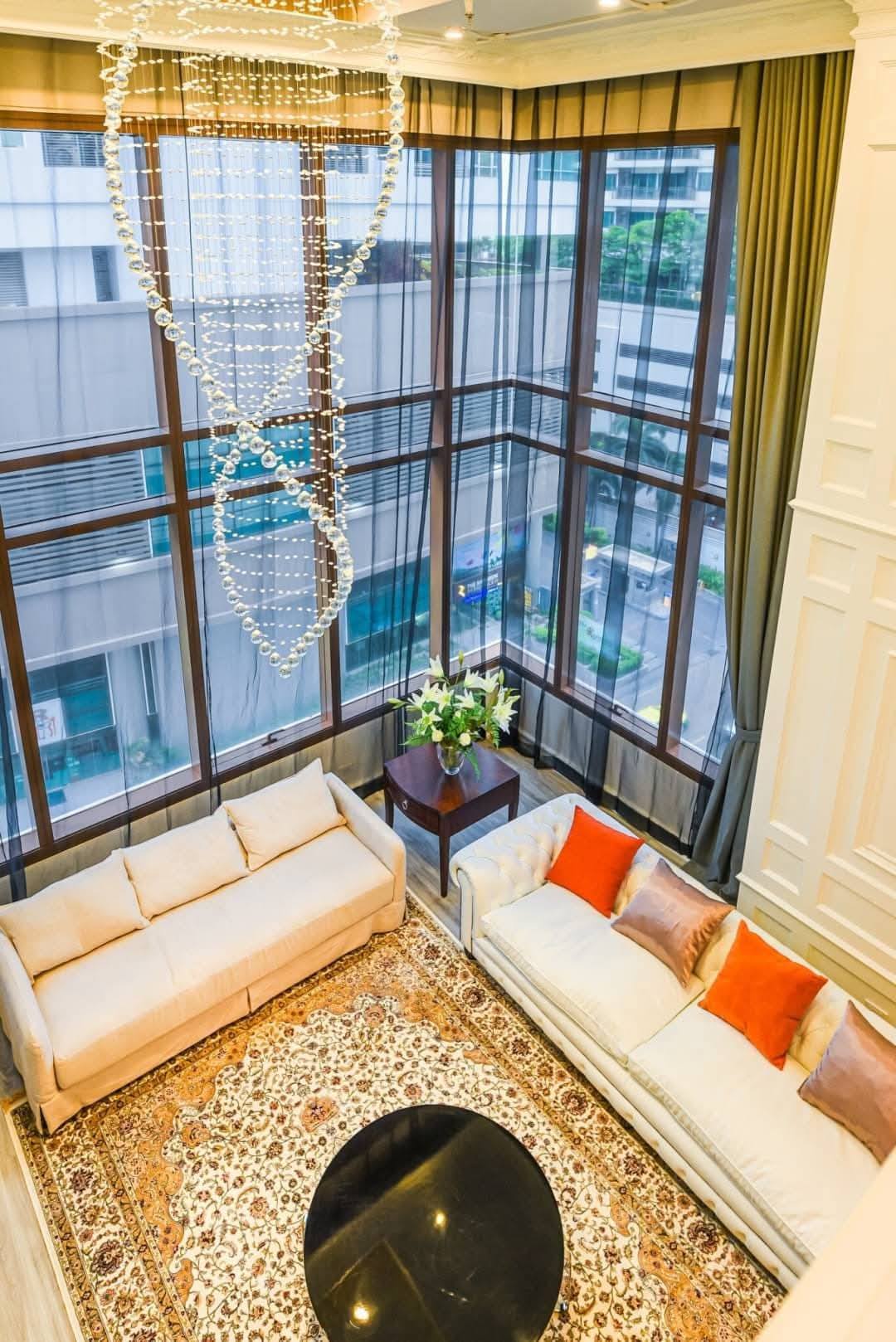 Stunning 3-bedroom, 3-bathroom duplex condo at The Emporio Place, 169 sqm, for rent at 120,000 THB/month. Contact us for more details or to schedule a viewing!