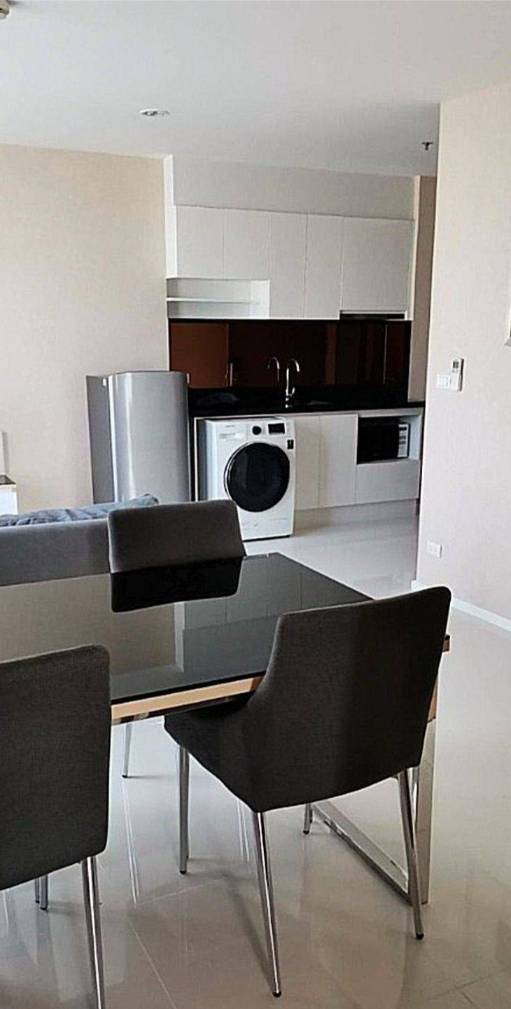 Pet-friendly 2-bed, 2-bath condo at Estella Ekkamai, 59.42 sqm, fully furnished, 24th floor, top facilities. Only 35,000 THB/month. Available March 31, 2025.