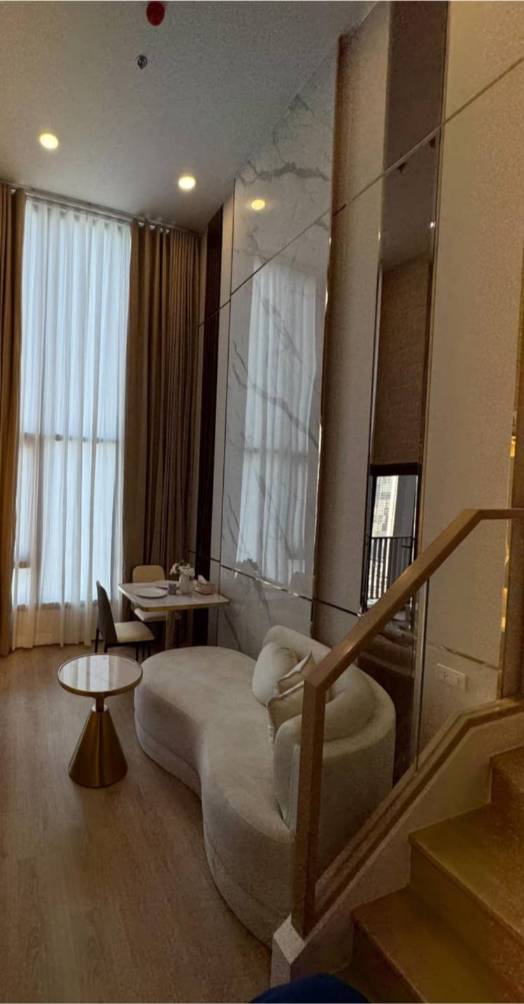 Brand new duplex 2 Bed 1 Bath 52sqm at LIFE Rama 4-Asoke for rent, fully furnished, premium appliances, near BTS Queen Sirikit. 45,000 THB/month.
