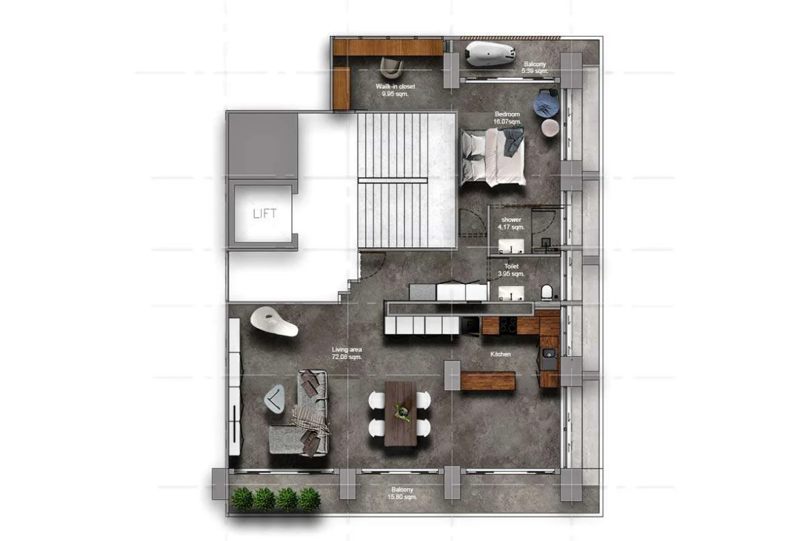 1-BR, 2-Bath, 129 sqm Loft Condo at Diamond Tower Silom-Sathorn, BTS Chong Nonsi – For Sale at ฿15.5M