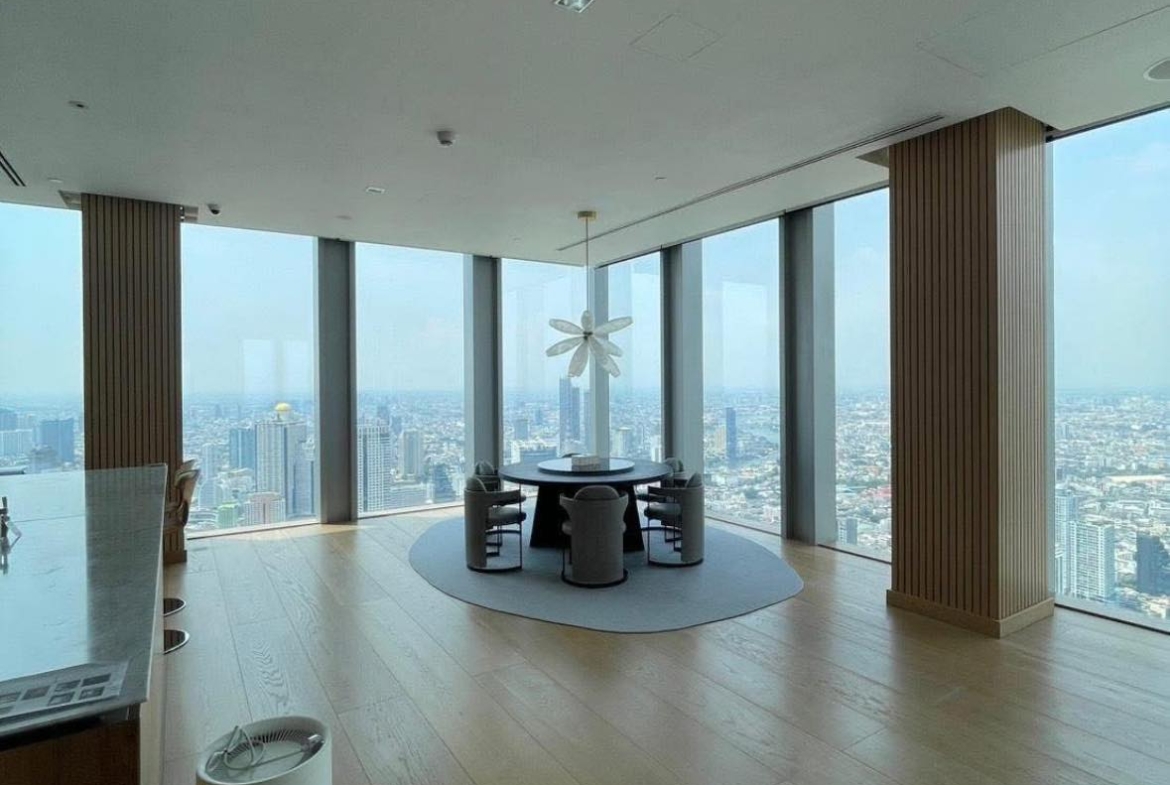 Ultra-luxury 4BR penthouse at Ritz-Carlton MahaNakhon, 1000 SQM on high floor. Now for rent at 2M THB/month. Unrivaled elegance, skyline views.