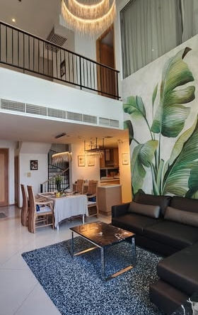 Spacious 2BR duplex at The Empire Place, 108.9 SQ.M, fully furnished, near BTS Chong Nonsi. For sale 18.5MB or rent at 68K/month.