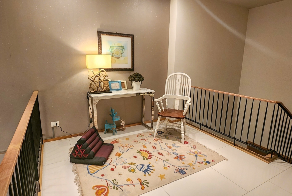 Spacious 2BR duplex at The Empire Place, 108.9 SQ.M, fully furnished, near BTS Chong Nonsi. For sale 18.5MB or rent at 68K/month.