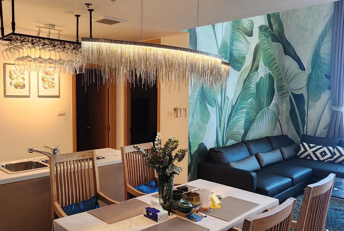 Spacious 2BR duplex at The Empire Place, 108.9 SQ.M, fully furnished, near BTS Chong Nonsi. For sale 18.5MB or rent at 68K/month.