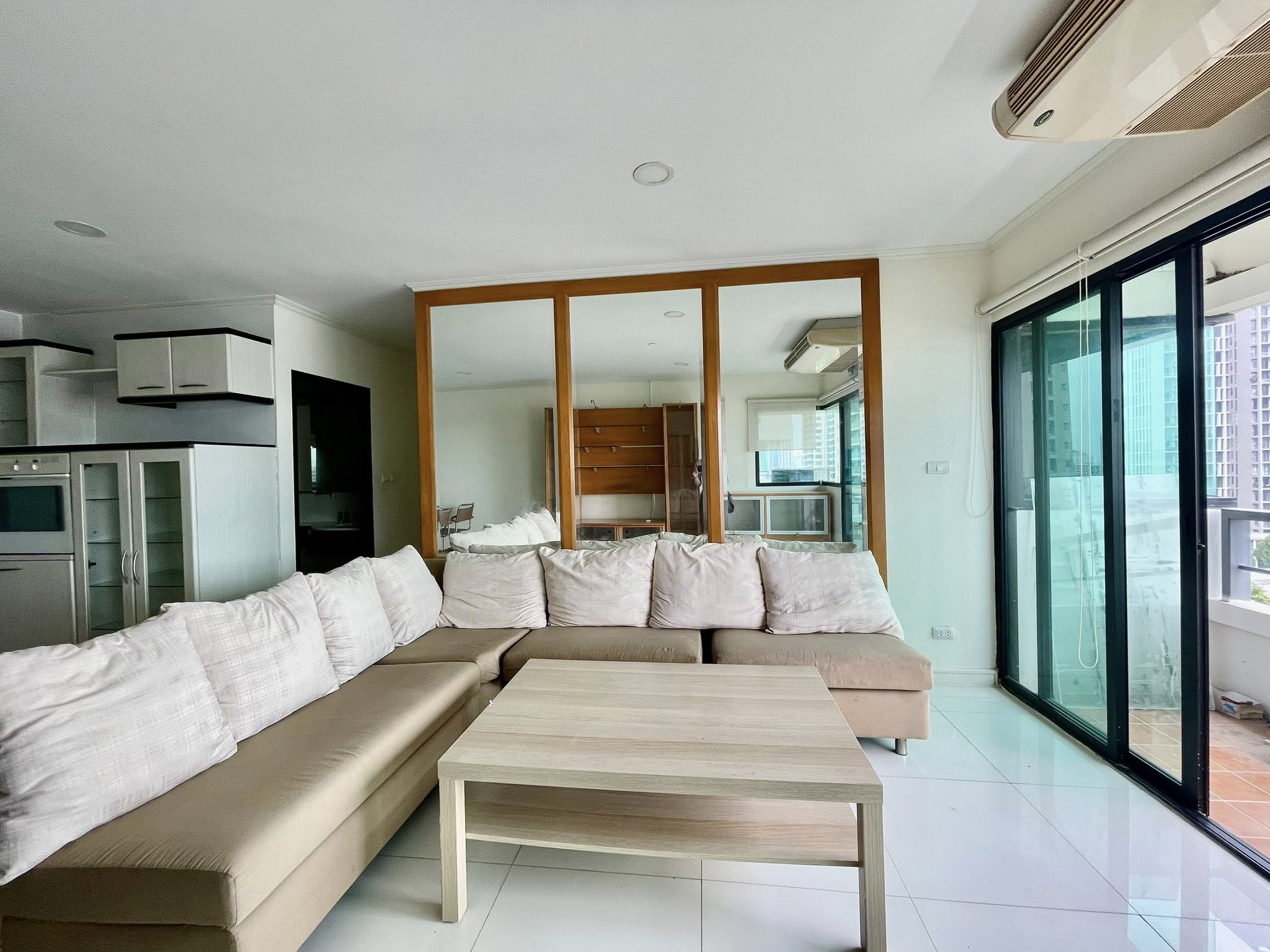 Spacious 2 bed condo at Sathorn Gardens, 94 sqm on 9th floor. Rent ฿40,000/month or buy for ฿11M. Walk to BTS, MRT, Silom & Lumpini Park.