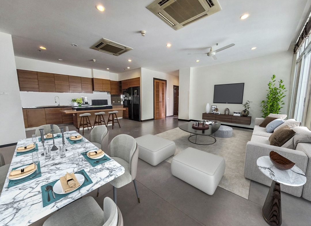 Spacious 4 Bed 4 Bath condo at The Prime 11, Sukhumvit 11. 177 sqm, high floor, fully furnished, just 5 mins from BTS Nana. Rent at 85,000 THB/month.