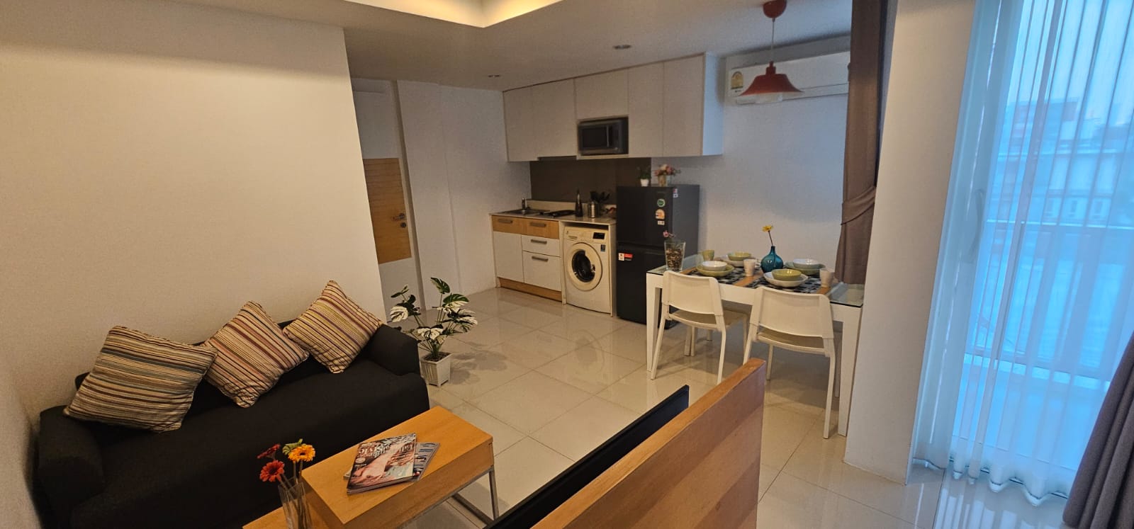 Spacious 2-bedroom condo at S9 Sathorn, 75sqm, fully furnished and move-in ready. Great location, low-rise privacy. Rent: THB 28,000/month.