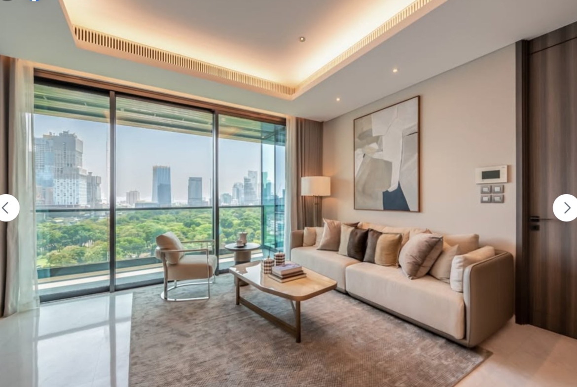 1-Bed 1-Bath 87 sqm Condo at SINDHORN TONSON – THB 140K/Month – Near BTS Chit Lom & MRT Silom – Ultra-Luxury with Lumpini Park Views