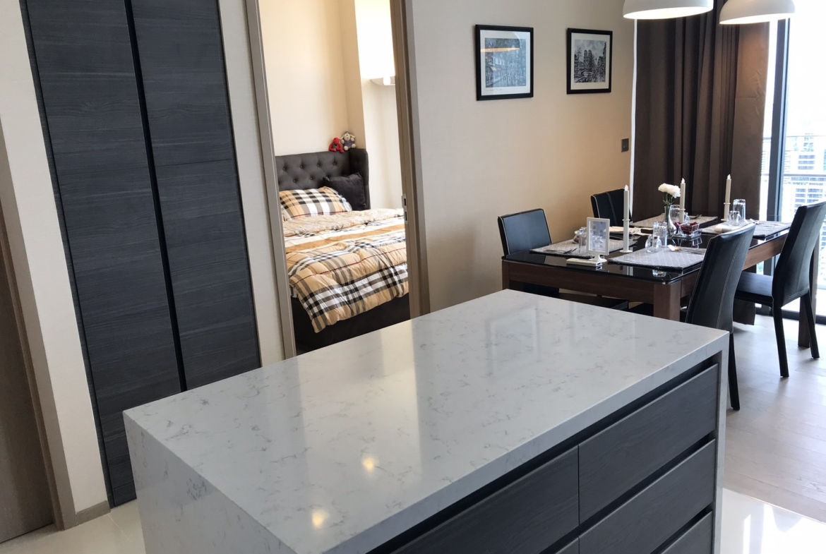2-Bed 2-Bath 75sqm Condo for Rent at The Esse Asoke Near BTS Asoke – 72,000 THB/Month