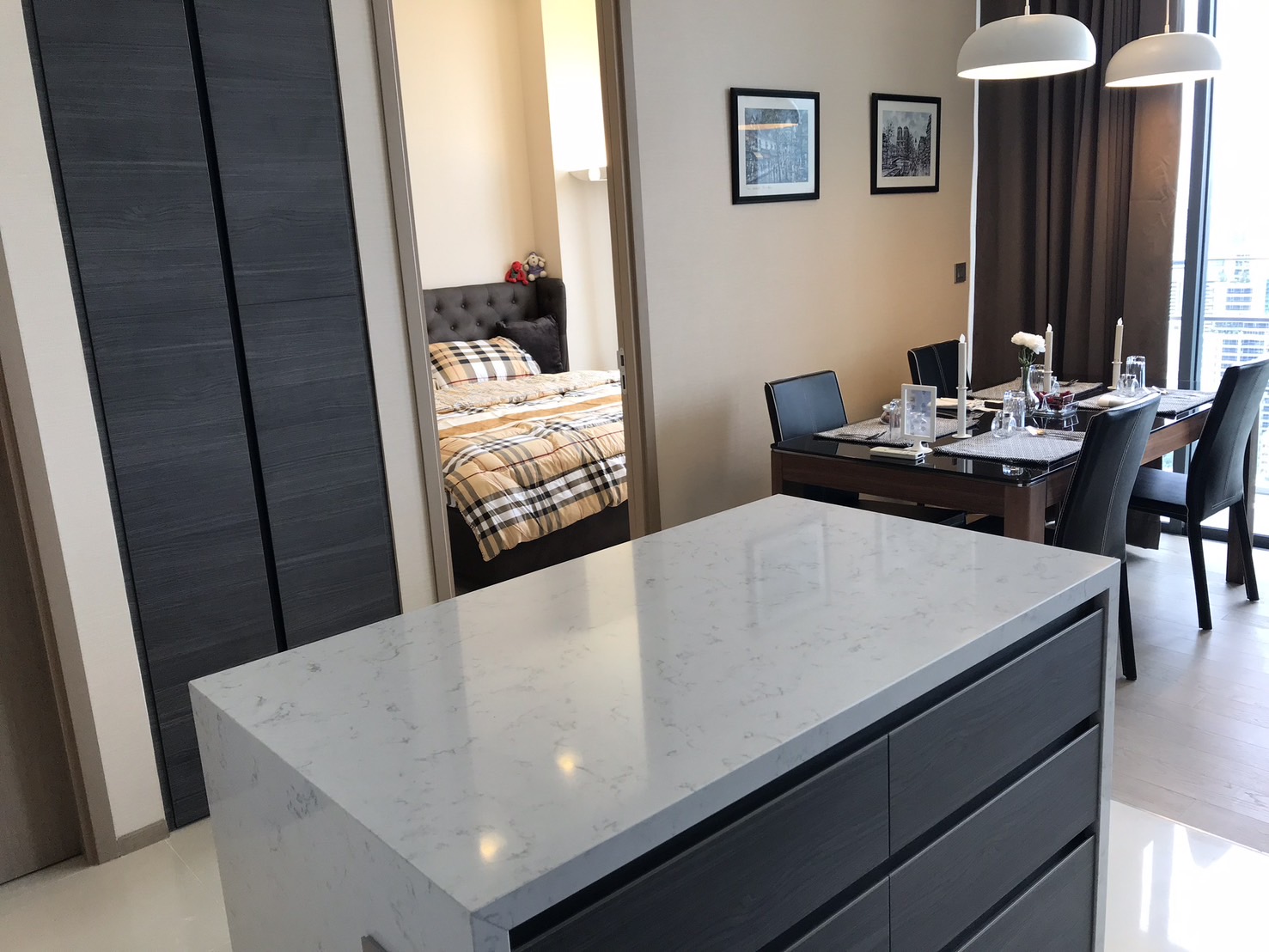 2-Bed 2-Bath 75sqm Condo for Rent at The Esse Asoke Near BTS Asoke – 72,000 THB/Month