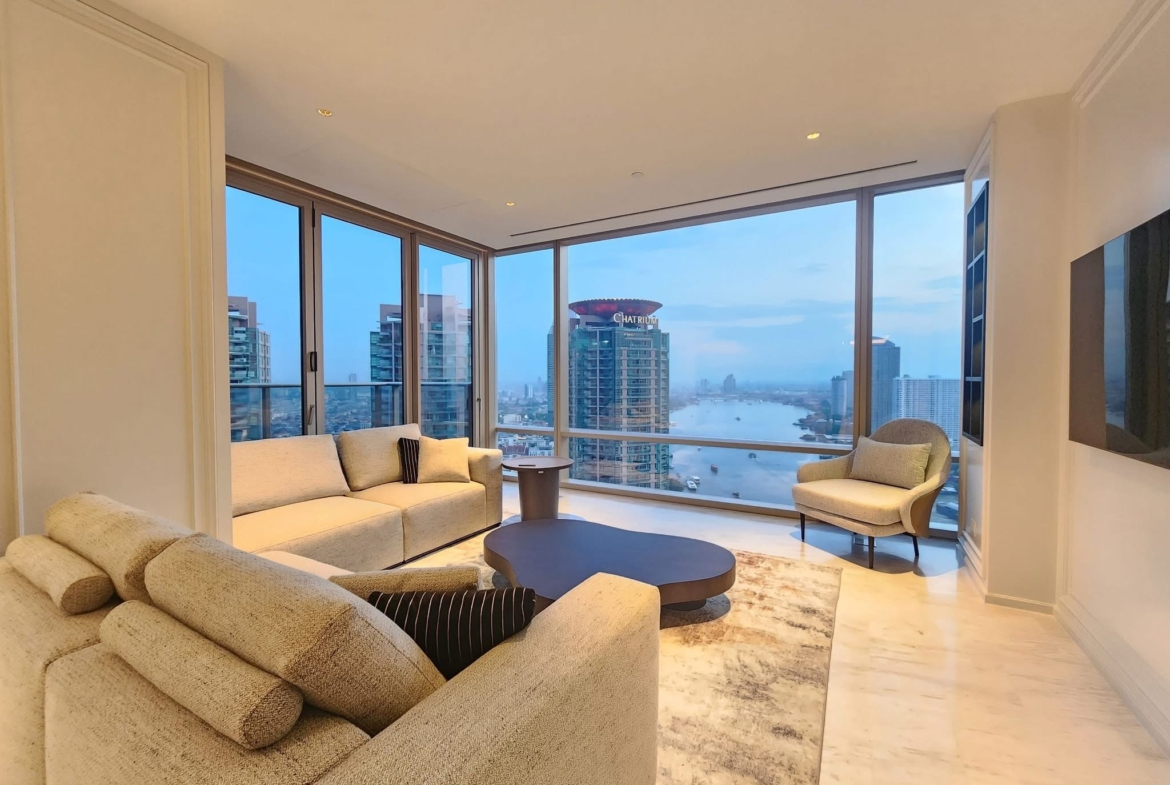 2-Bed 3-Bath 117 sqm Four Seasons Condo Near BTS Saphan Taksin for Sale 49.5M THB