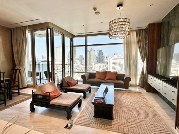 3-Bed 4-Bath 250 sqm Four Seasons Condo near BTS Saphan Taksin for Rent 380K THB