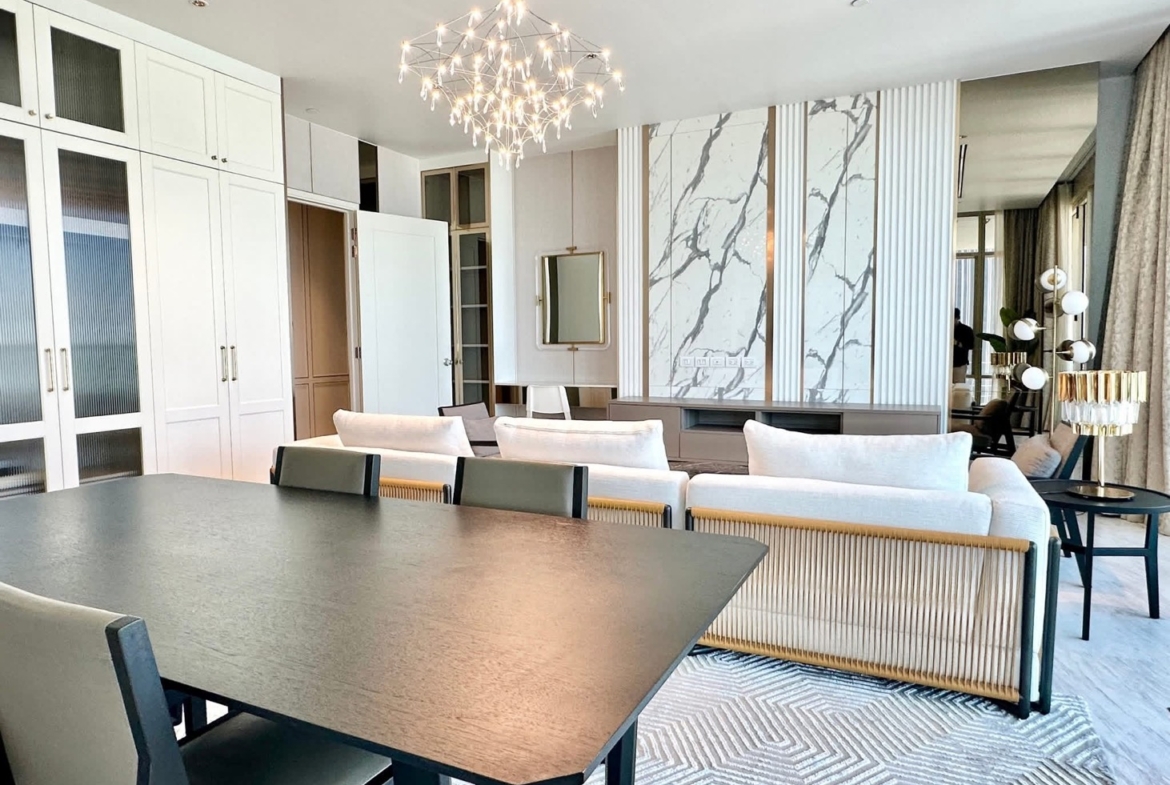 3-Bed 4-Bath 250 sqm Four Seasons Condo near BTS Saphan Taksin for Rent 380K THB